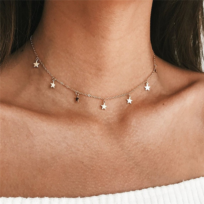 Star Moon Necklace Women