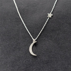 Star Moon Necklace Women