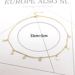 Women  gold Silver Chain star Necklace collana Kolye