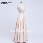 V-Neck Beads Bodice Open Back A Line Long Evening Dress Party