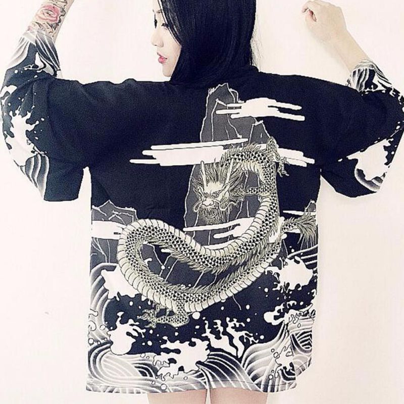 Japanese Blouse Dragon Shirts