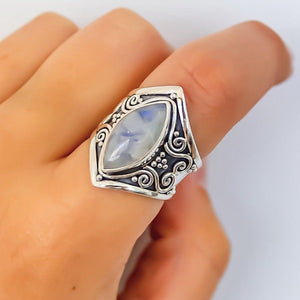 Vintage Silver Big Stone Ring