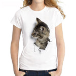 3D cat  T-shirt Summer