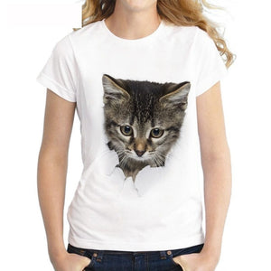 3D cat  T-shirt Summer