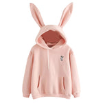 kawaii Sweatshirt Women Winter Warm  Pink