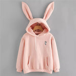 kawaii Sweatshirt Women Winter Warm  Pink