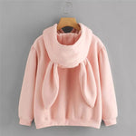 kawaii Sweatshirt Women Winter Warm  Pink