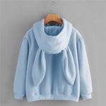 kawaii Sweatshirt Women Winter Warm  Pink