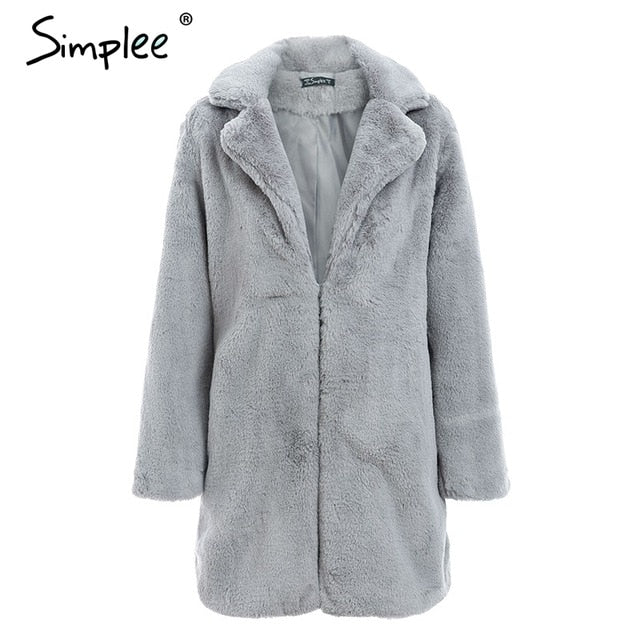 women faux fur coat streetwear warm plush teddy coat