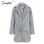 women faux fur coat streetwear warm plush teddy coat