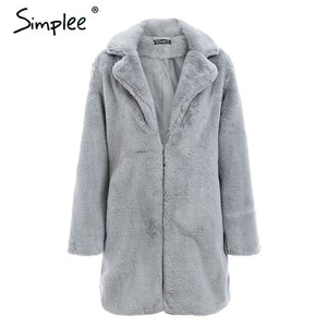 women faux fur coat streetwear warm plush teddy coat