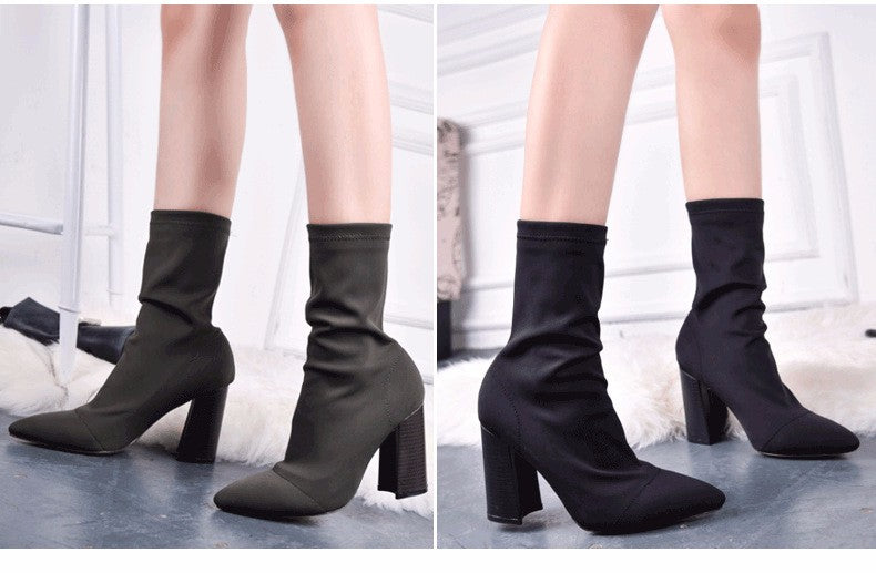 Elastic High Heels Shoes