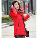 warm coat plus cotton padded jacket female long parka womens