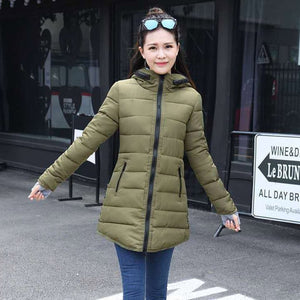 warm coat plus cotton padded jacket female long parka womens