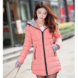 warm coat plus cotton padded jacket female long parka womens