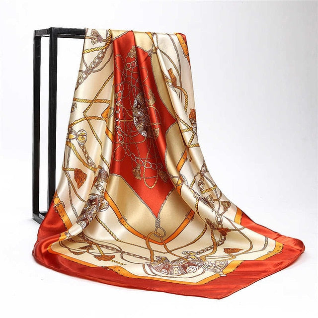 Summer Women Scarf Silk Print Foulard