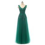 Sexy V-neck Evening Dress  Soiree  Grey Tulle