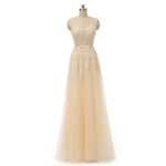 Sexy V-neck Evening Dress  Soiree  Grey Tulle