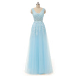 Sexy V-neck Evening Dress  Soiree  Grey Tulle
